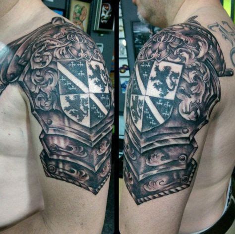 Irish Armor Tattoo 50 family crest tattoos for men - proud heritage ... | Shoulder armor tattoo ...