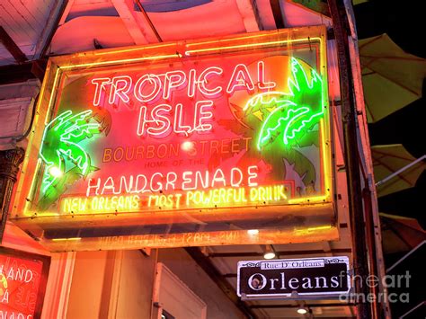 New Orleans Tropical Isle on Bourbon Street at Night Photograph by John ...