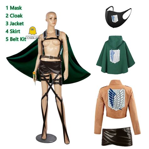 Attack On Titan Scout Regiment Cosplay Costume Set Anime Eren Jaeger ...