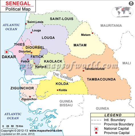 Senegal Africa Map