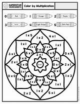 Multiplication Color By Number  Superstar Worksheets sketch template