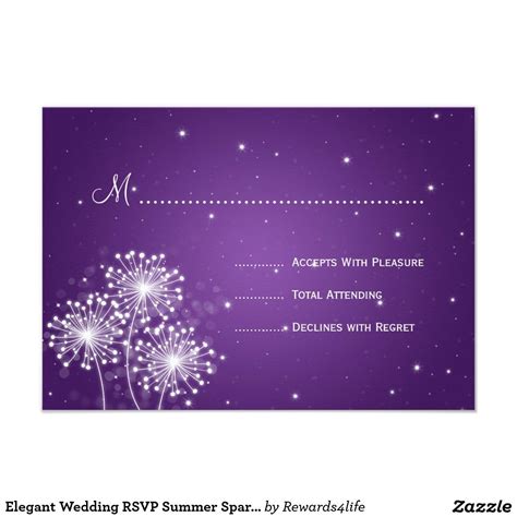 Elegant Wedding RSVP Summer Sparkle Purple | Zazzle.com | Elegant wedding invitations purple ...