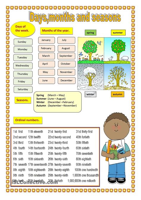 Days, months and seasons. | Months in english, English worksheets for ...