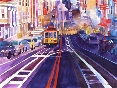 San Francisco watercolor 42x56cm | San francisco art, Abstract, Framed ...