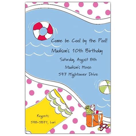 Birthday Swim Party Invitation