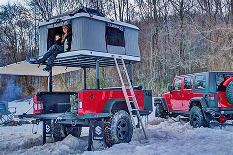 Rugged Xventure "severe-duty" trailer sleeps you in the attic, hauls gear below