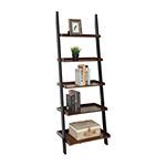 French Country Delaney 5-Shelf Ladder Bookshelf, Color: Walnut Black - JCPenney