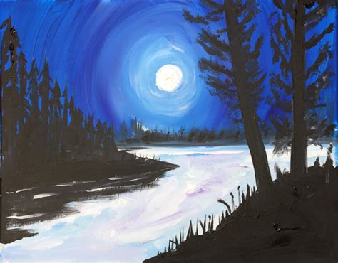 Moon Reflection Painting at PaintingValley.com | Explore collection of ...