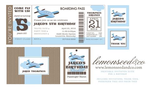 Wedding Invitation Airline Ticket Template - jenniemarieweddings