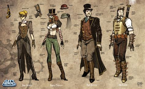 Steampunk Sketches A by pixelsaurus on DeviantArt