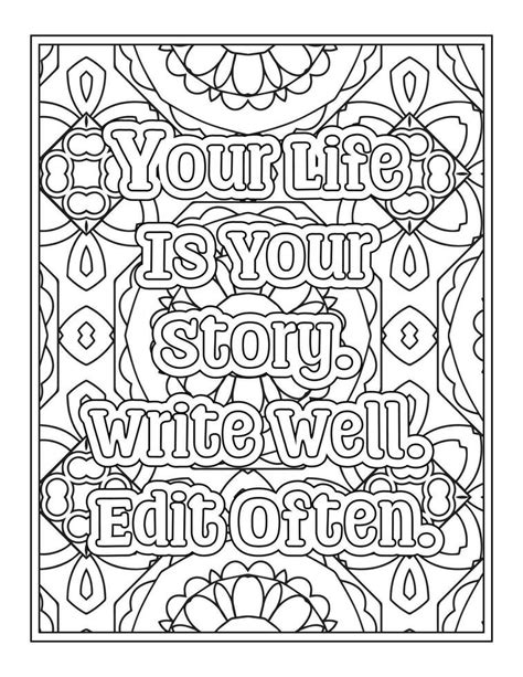 Mandala Quotes Coloring Pages 23847027 Vector Art at Vecteezy