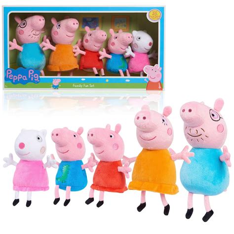 Peppa Pig Family Fun Set Plush 5-Pack (Daddy Pig, Mummy Pig, Peppa Pig ...