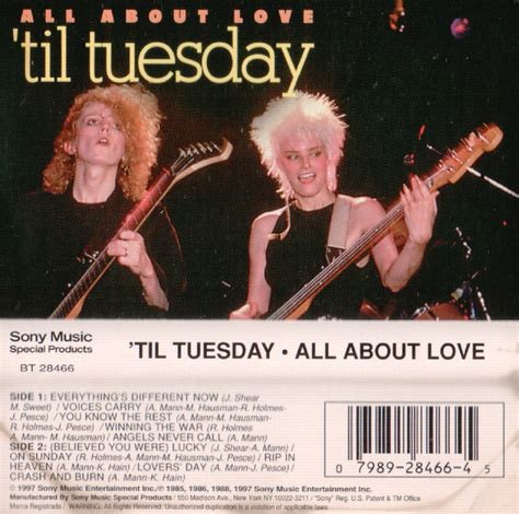 'Til Tuesday - All About Love (1997, Cassette) | Discogs