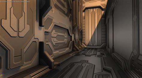 this is an image of a sci - fi corridor