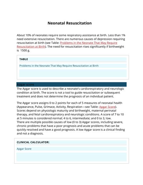 SOLUTION: Neonatal resuscitation 1 - Studypool