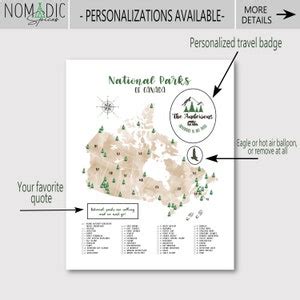 Canada National Parks Map-personalized Map-national Parks - Etsy