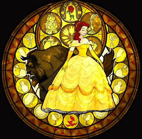 Belle Stained Glass - Disney Princess Fan Art (31396699) - Fanpop