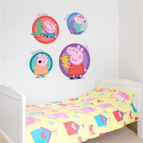 Peppa Pig and Family Wall Sticker Badges Peppa Pig Decal | Etsy