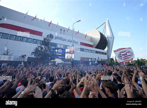 PSV Eindhoven fans outside the stadium before the UEFA Champions League ...