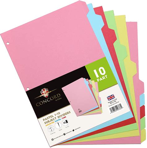 Avery Ready Index 10 Tab Binder Dividers, Customizable Table of Contents, Multicolor Tabs, 6 ...