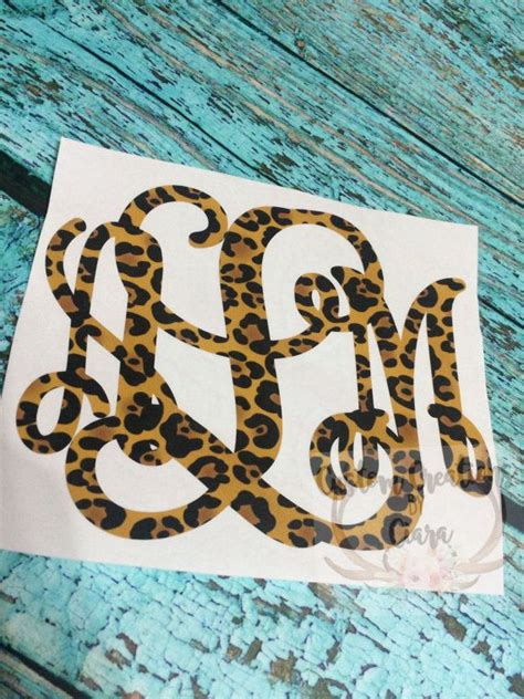 Cheetah Monogram Decal - Cheetah Print - Any Size - Pattern - Leopard ...