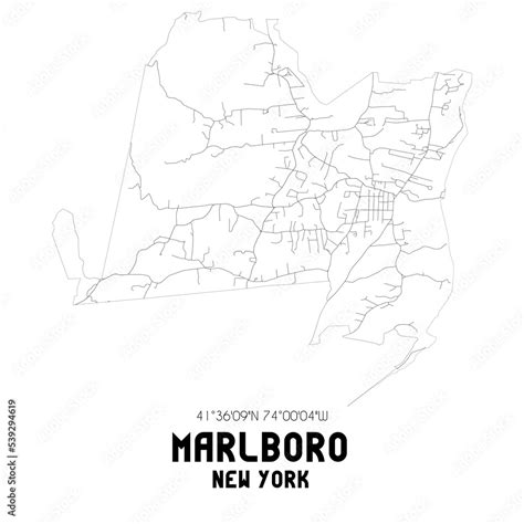 Marlboro New York. US street map with black and white lines. Stock イラスト | Adobe Stock