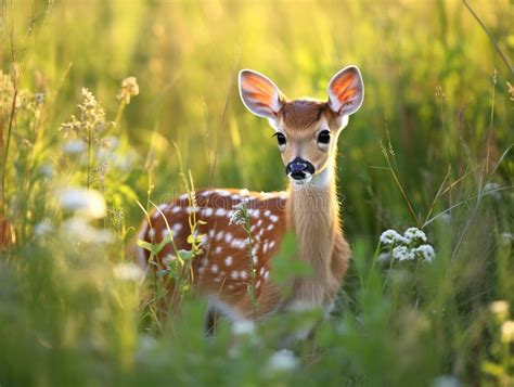Ai Generated Illustration Wildlife Concept of White-tailed Deer Fawn Stock Illustration ...