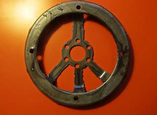 Peace Sign | Made by hubby from a flex plate out of a Toyota… | Flickr