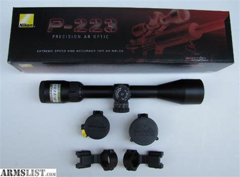 ARMSLIST - For Sale: NIKON P-223 SCOPE - MOUNT & BUTLER CREEK SCOPE END ...