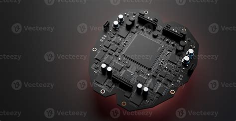 the variety of different types of chips and electronic components on the printed circuit board ...