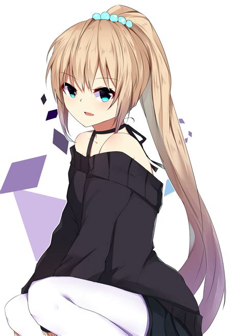 Download wallpaper 1440x2960 blonde, anime girl, original, ponytail ...