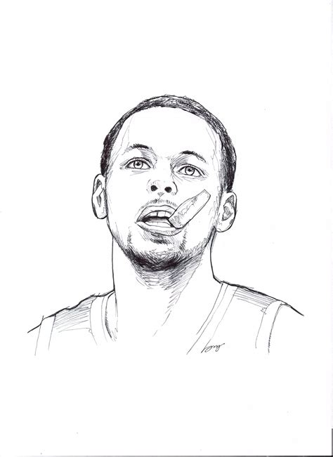 Cool Stephen Curry Coloring Pages Pdf - Coloringfolder.com Basketball Drawings, Nba Basketball ...