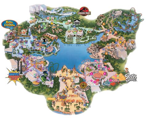 island of adventure map - florida theme parks