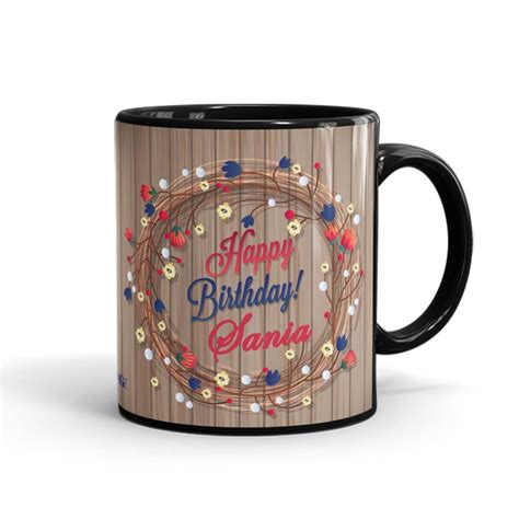 Wooden theme Name Birthday Mug - MugArt