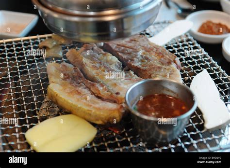 roasted Pork belly of Jeju Island Black pig in Korea Stock Photo - Alamy