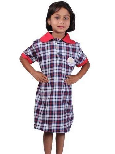 Summer Polyester Cotton Kendriya Vidyalaya girls Uniform, For School ...