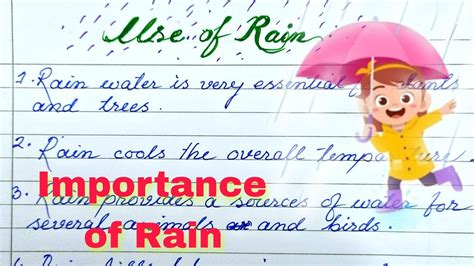 Uses of rain in english | Rain uses in english | Rain water uses in ...