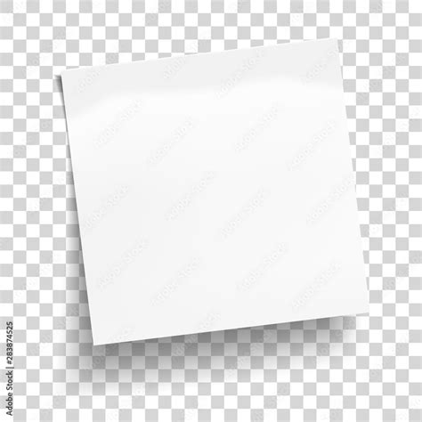 White sheet of note paper isolated on transparent background. Sticky ...