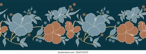 Vector Hibiscus Flower Border Design Stock Vector (Royalty Free) 2262714573 | Shutterstock