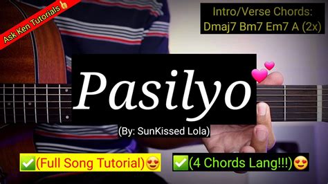 Pasilyo - Sunkissed Lola (4 Chords Lang!!!)😍 | Full Song Tutorial - YouTube