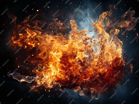 Premium AI Image | Fire Explosion Effect Fire Blast Generative AI