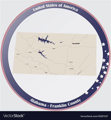 Map franklin county in alabama Royalty Free Vector Image