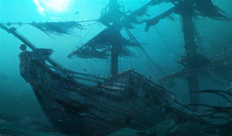 https://www.artstation.com/artwork/4Beal | Pirate ship art, Underwater painting, Pirate art