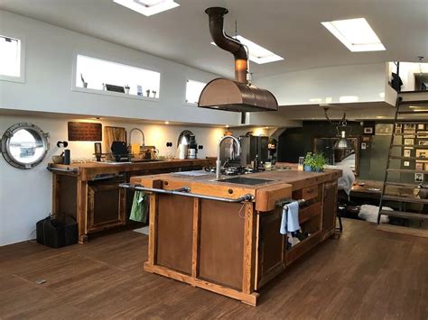 INDUSTRIAL Style Kitchen Island Entirely in Solid Wood - Etsy