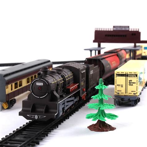 Electric Train Toys Super Long Track Set With Light Sound Classic ...