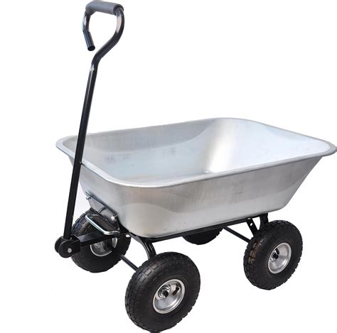 Amazon.com : Garden Carts Four Wheels Pneumatic Tires Wheelbarrows ...