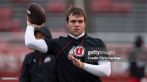 Bryson Barnes of the Utah Utes throws a pass during warmups before... News Photo - Getty Images