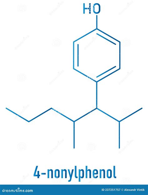 Nonylphenol Endocrine Disruptor Molecule. Skeletal Formula Stock Vector - Illustration of ...