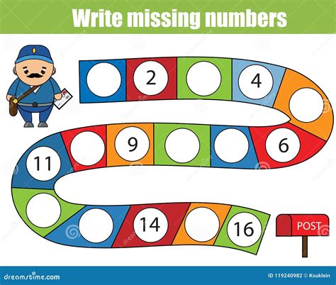 Missing Numbers Worksheet, Math Printable Sheet For Preschool And Kindergarten Kids Activity To ...