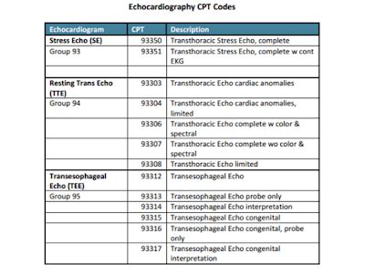 Stress Echocardiogram CPT code list – 93350, 93351, 93352 | Medical billing cpt modifiers and ...